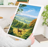 Richmond Park Travel Poster, Travel Print of Richmond Park, Surrey, London, England, London Art, London Gift, Wall Art Print NQ Media Designs