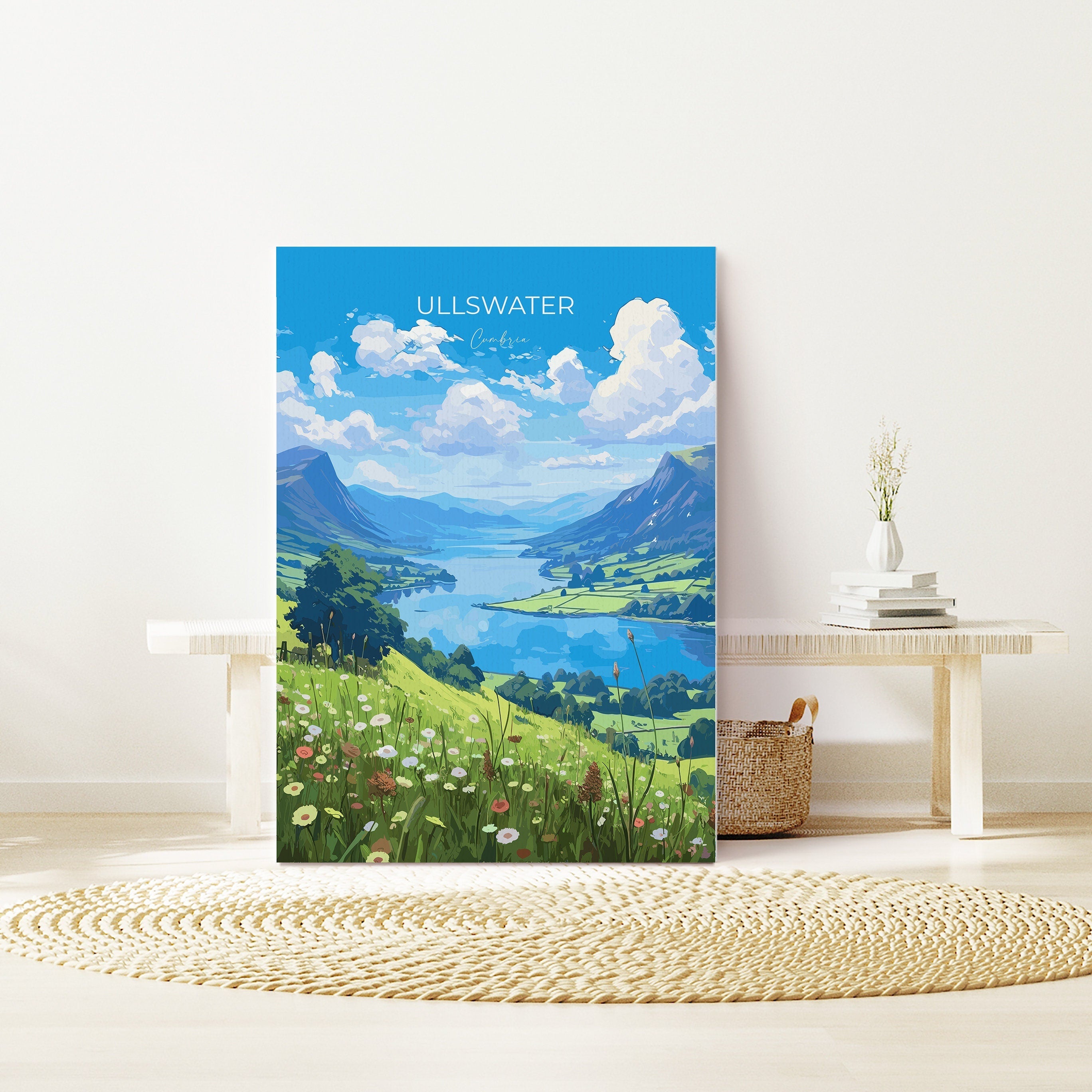 Ullswater Travel Print, Ullswater Travel Poster, England, Cumbria Art, Ullswater Gift, Wall Art Print NQ Media Designs