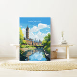 Manchester Travel Poster, Travel Print of Manchester, Lancashire, Manchester Gift, Manchester Art, Lancashire Poster NQ Media Designs