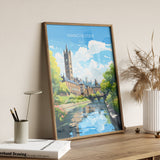 Manchester Travel Poster, Travel Print of Manchester, Lancashire, Manchester Gift, Manchester Art, Lancashire Poster NQ Media Designs