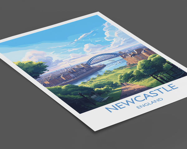 Newcastle Travel Print, Travel Poster of Newcastle , Tyne and Wear, NewcastleGift, NewcastleArt, Tyne and Wear Poster