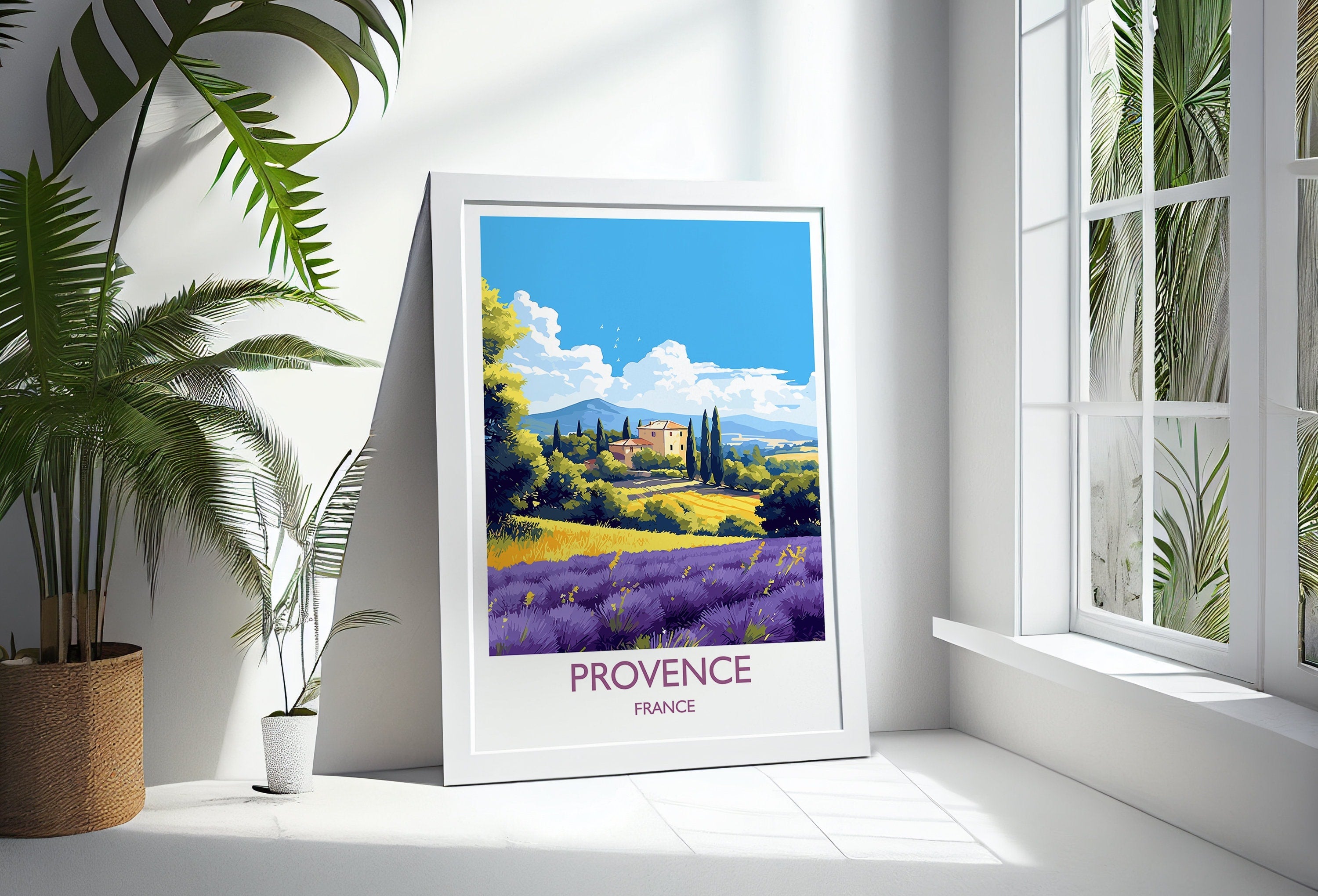 Provence Print, Travel Poster of Provence, France, Provence Gift, France Wall Art, Travel Gift NQ Media Designs