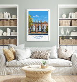 Clapham Travel Poster, Travel Print of Clapham, London Poster, Clapham Gift, Clapham Art, London Art UK Travel Gift NQ Media Designs