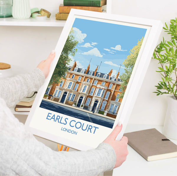 Earls Court Travel Poster, Travel Print of Earls Court, London Poster, Earls CourtGift, Earls Court Art, London Art UK Travel Gift