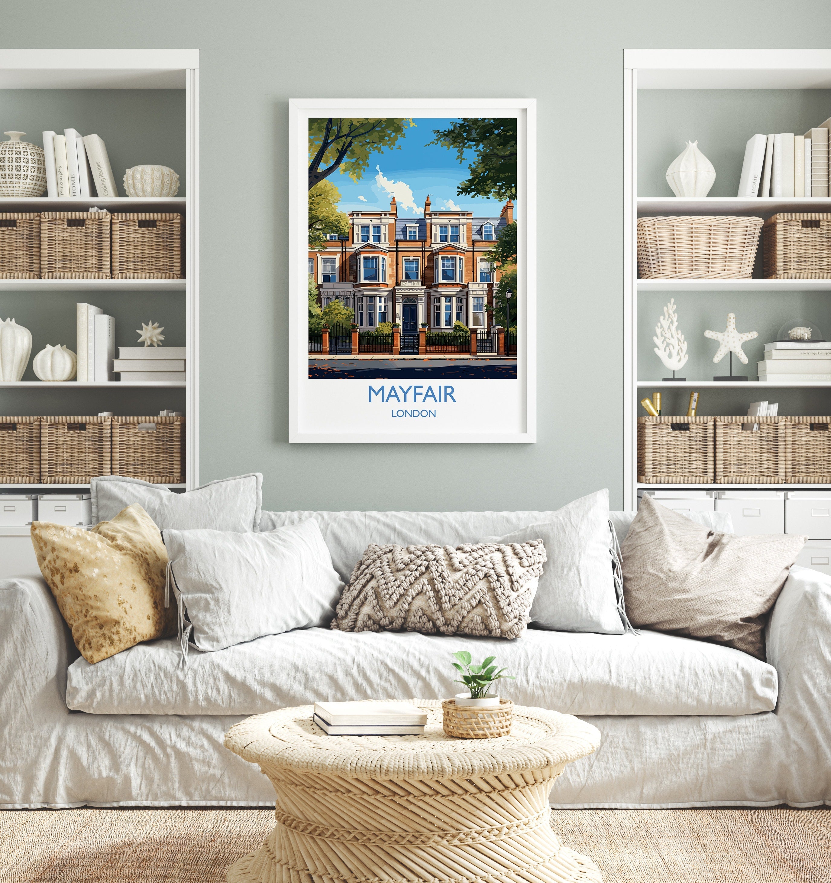 Mayfair Travel Poster, Travel Print of Mayfair, London Poster, Mayfair Gift, Mayfair Art, London Art UK Travel Gift NQ Media Designs