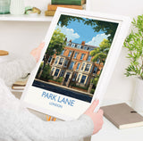 Park Lane Travel Poster, Travel Print of Park Lane, London Poster, Park Lane Gift, Park Lane Art, London Art UK Travel Gift NQ Media Designs