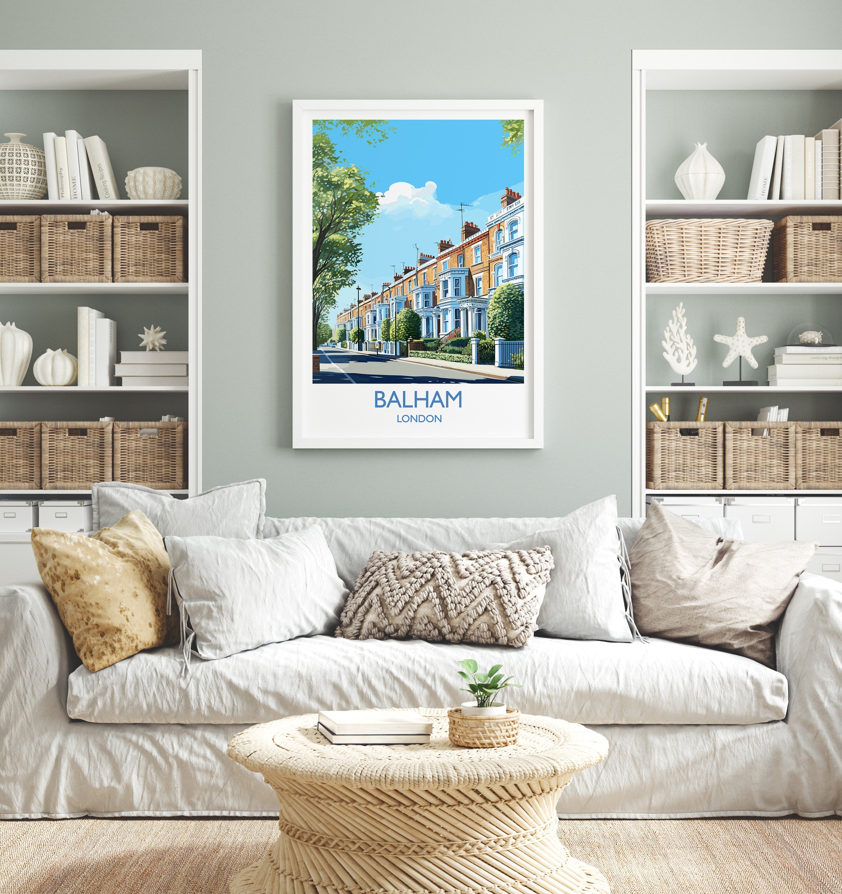 Balham Travel Poster, Travel Print of Balham, London Poster, Balham Gift, Balham Art, London Art UK Travel Gift NQ Media Designs