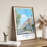 Balham Travel Poster, Travel Print of Balham, London Poster, Balham Gift, Balham Art, London Art UK Travel Gift NQ Media Designs