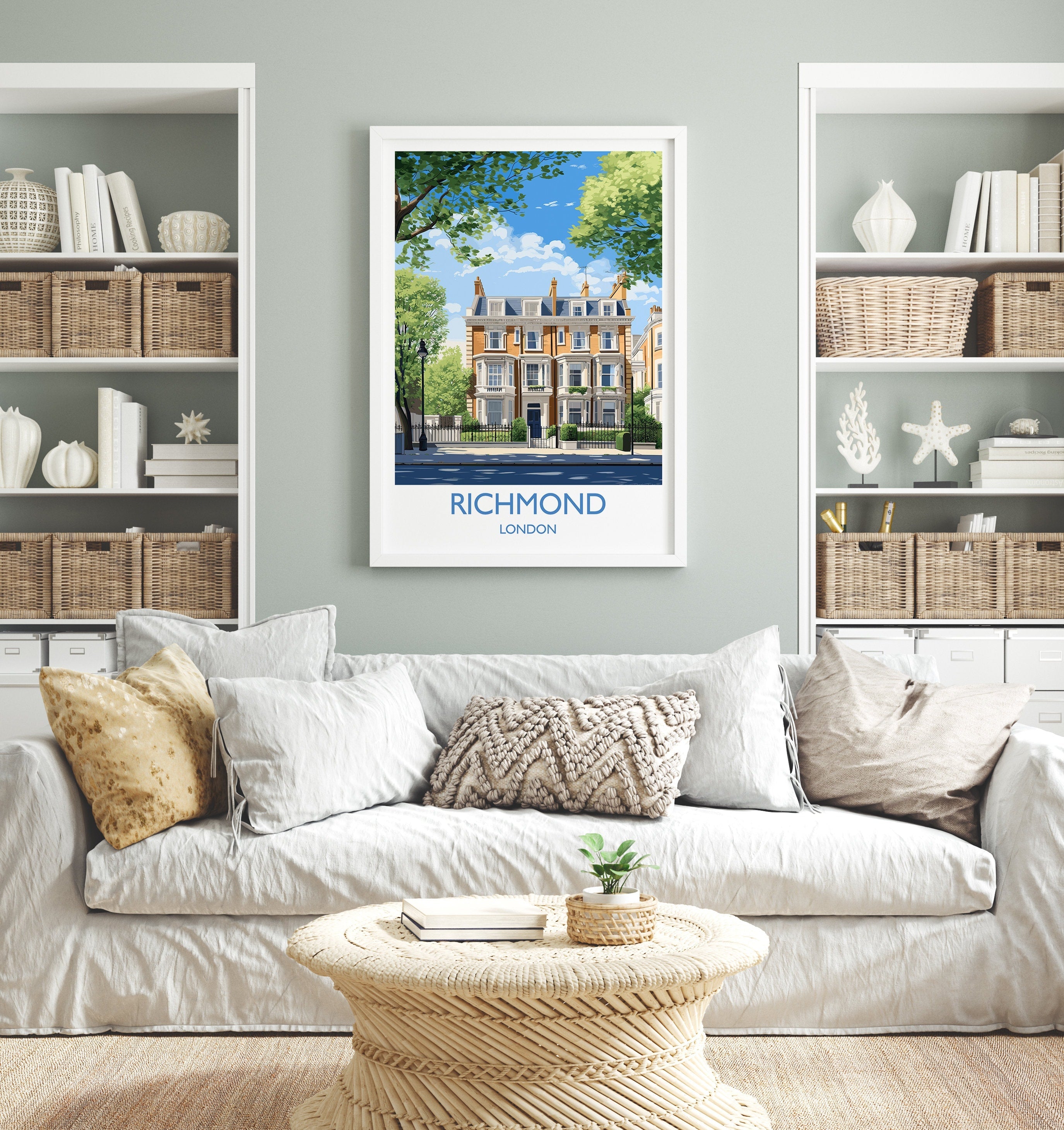 Richmond Travel Poster, Travel Print of Richmond, London Poster, Richmond Gift, Richmond Art, London Art UK Travel Gift NQ Media Designs