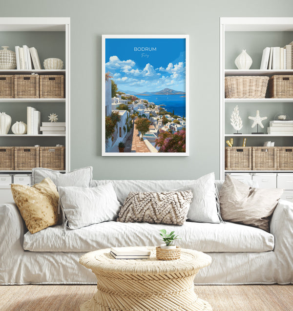 Bodrum Travel Poster, Travel Print of Bodrum, Turkey Poster, Bodrum Gift, Bodrum Art, Turkey Art
