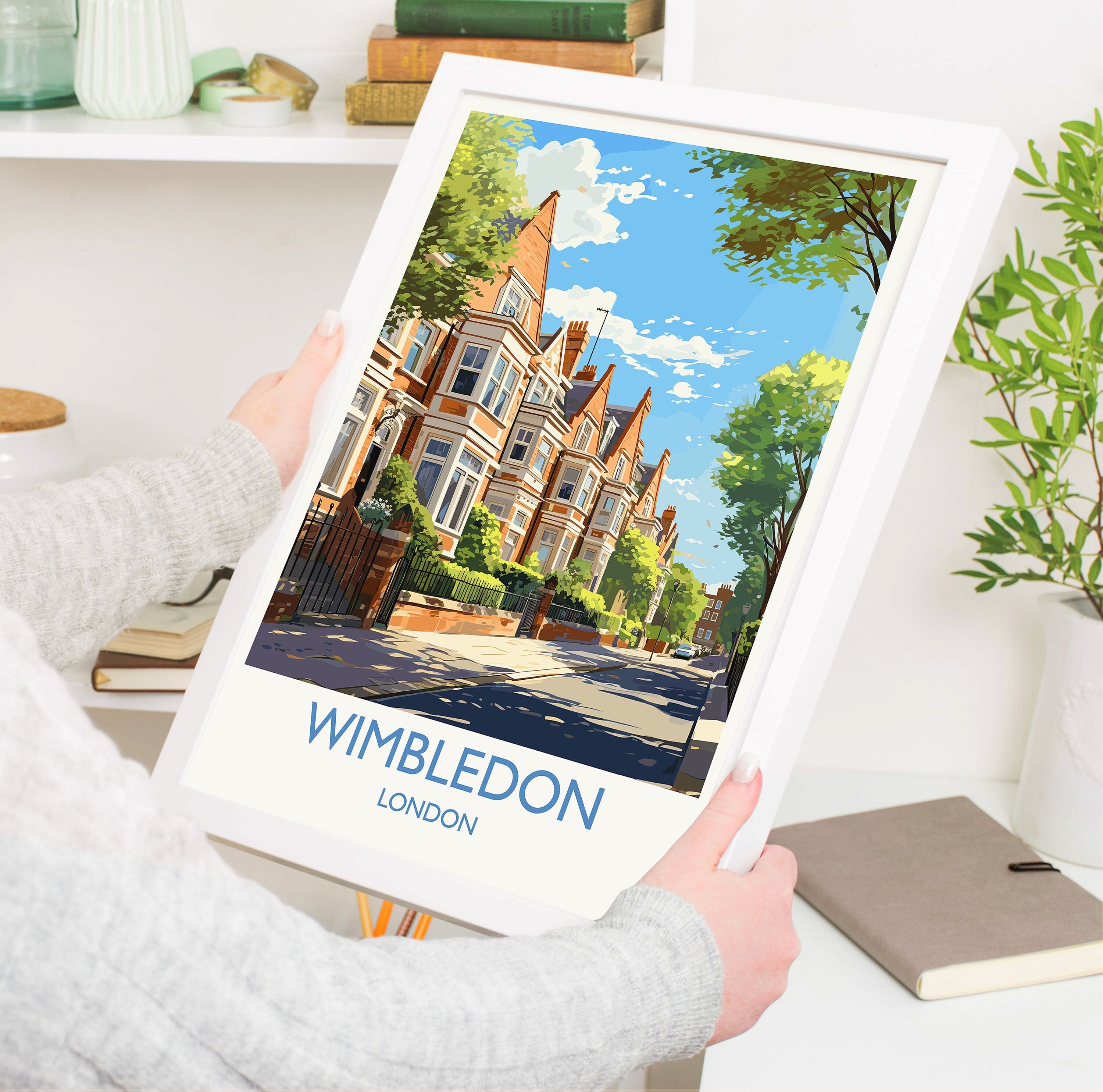 Wimbledon Travel Poster, Travel Print of Wimbledon, London Poster, Wimbledon Gift, Wimbledon Art, London Art UK Travel Gift NQ Media Designs