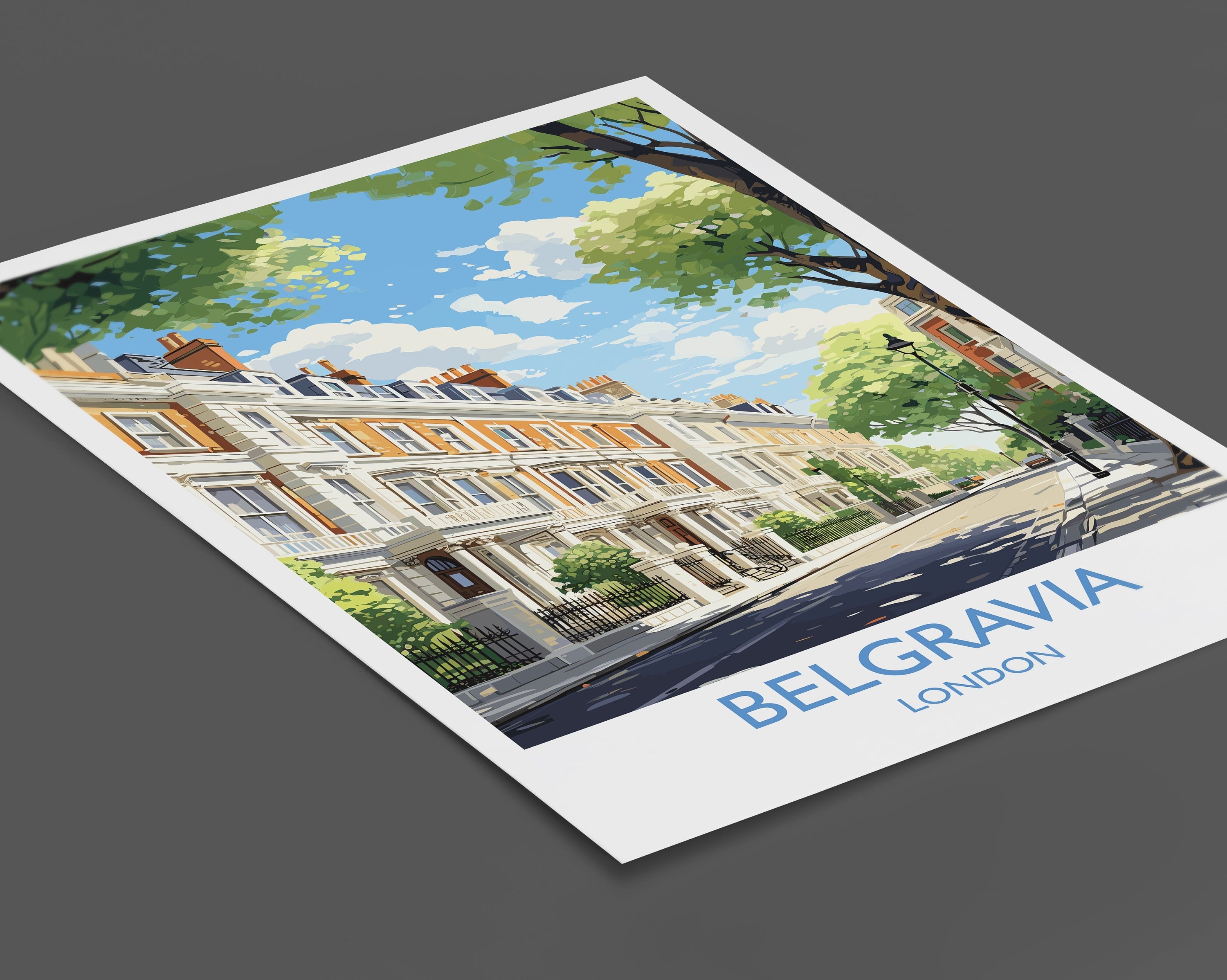 Belgravia Travel Poster, Travel Print of Belgravia, London Poster, Belgravia Gift, Belgravia Art, London Art UK Travel Gift NQ Media Designs
