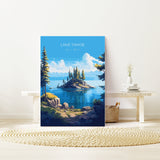 Lake Tahoe Print, Travel Poster of Lake Tahoe, Sierra Nevada Art, Lake Tahoe Gift, USA, Travel Gift NQ Media Designs