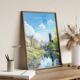 Manchester Travel Poster, Travel Print of Manchester, Lancashire, Manchester Gift, Manchester Art, Lancashire Poster NQ Media Designs