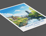 Manchester Travel Print, Travel Poster of Manchester, Lancashire, Manchester Gift, Manchester Art, Lancashire Poster NQ Media Designs