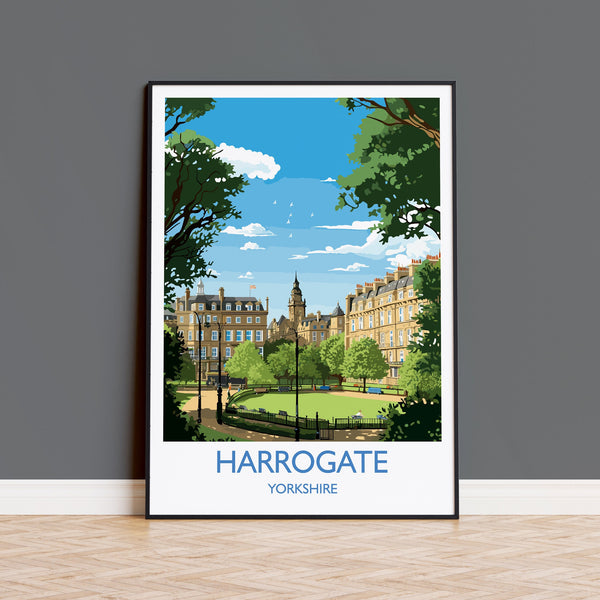 Harrogate Travel Print, Travel Poster of Harrogate, Harrogate, Harrogate Gift, Yorkshire Art,