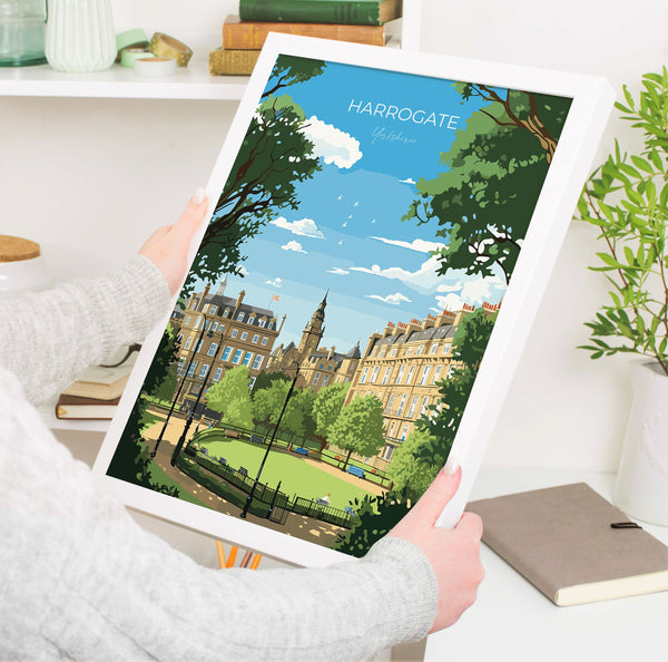 Harrogate Travel Poster, Travel Print of Harrogate, Harrogate, Harrogate Gift, Yorkshire Art,