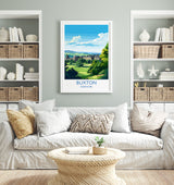 Buxton Travel Print, Travel Poster of Buxton, Buxton, Buxton Gift, Derbyshire Art NQ Media Designs