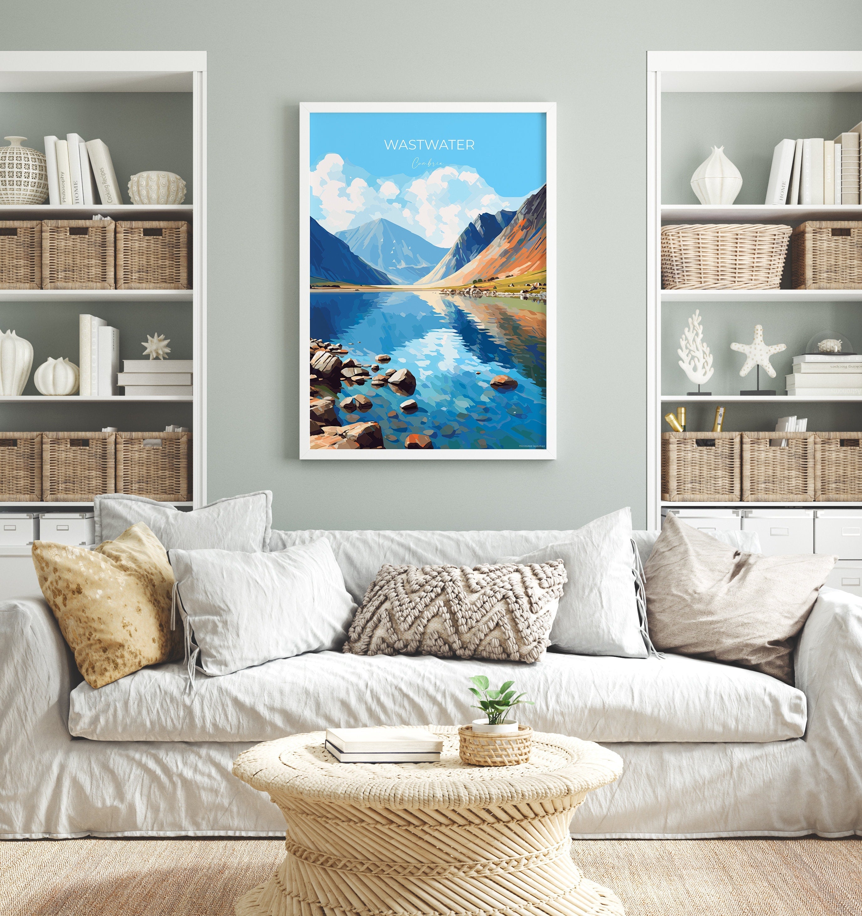Wastwater Travel Print, Wastwater Travel Poster, England, Cumbria Art, Wastwater Gift, Lake District, Wall Art Print NQ Media Designs