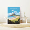 Northumberland Travel Poster, Travel Print of Northumberland Coast, England, Northumberland Art, Bamburgh Castle Gift, Wall Art Print