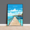 Maldives Travel Print, Travel Poster of Maldives, Indian Ocean, Maldives Gift, Maldives Art, Wall Art Print NQ Media Designs