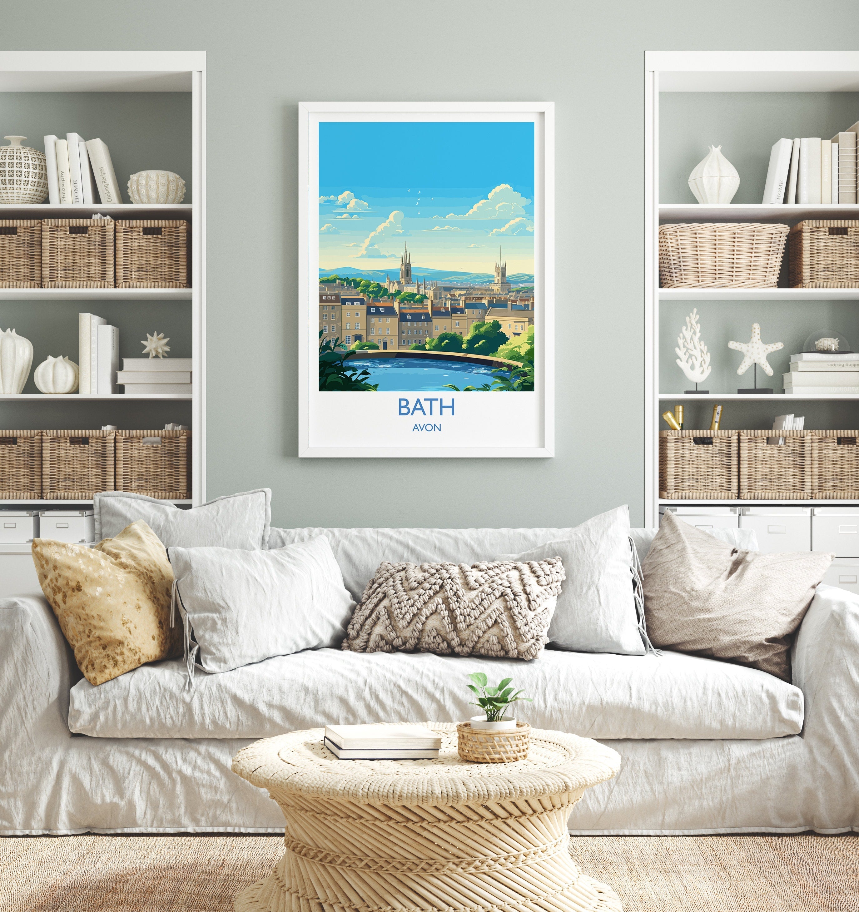 Bath Travel Poster, Travel Print of Bath, England, Cotswolds Art, Bath Gift, Wall Art Print NQ Media Designs
