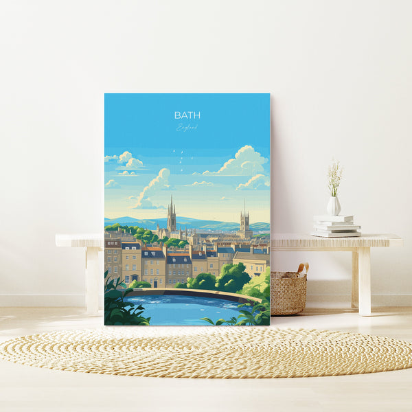 Bath Travel Print, Travel Poster of Bath, England, Cotswolds Art, Bath Gift, Wall Art Print