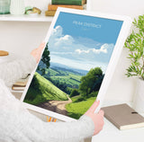 Peak District Print, Travel Poster of Peak District, National Park, England, UK, Peak District Art Gift NQ Media Designs