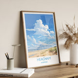 Heacham Beach Travel Print, Travel Poster of Heacham, Norfolk Gift, England, Norfolk Art, Heacham Beach Gift, Wall Art Print NQ Media Designs