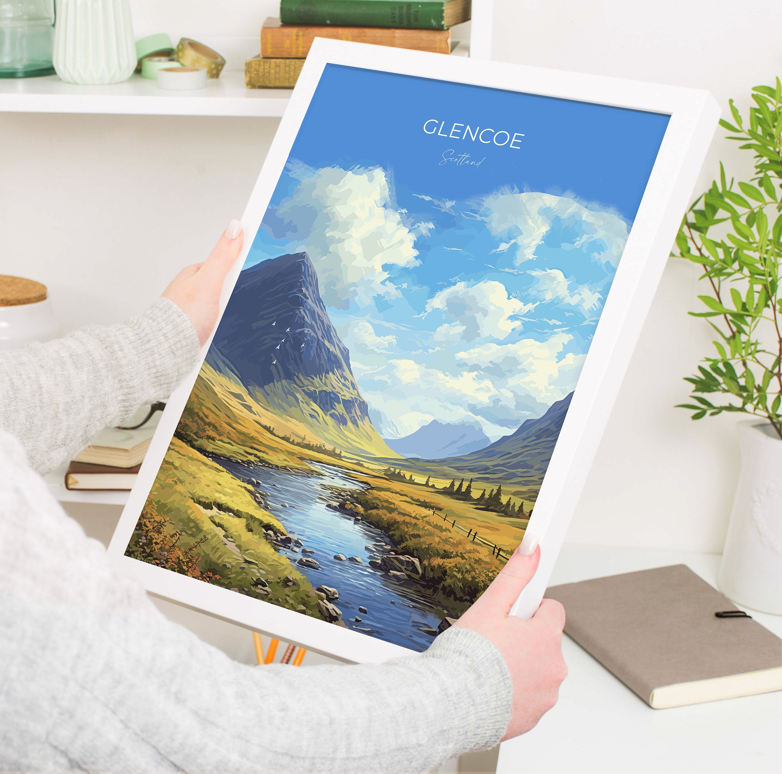 Glencoe Poster, Travel Print of Glencoe, Highlands Gift, Scotland, Highlands Art, Glencoe Gift, Wall Art Print NQ Media Designs