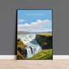Gullfoss Falls Travel Print, Travel Poster of Gullfoss Falls, Iceland Gift, Iceland Art, Gullfoss Falls Gift, Wall Art Print