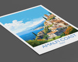 Amalfi Coast Travel Print, Travel Poster of Amalfi Coast, Italy Poster, Amalfi Coast Gift, Sorrento Art, Italy Art Travel Gift NQ Media Designs