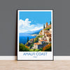 Amalfi Coast Travel Print, Travel Poster of Amalfi Coast, Italy Poster, Amalfi Coast Gift, Sorrento Art, Italy Art Travel Gift NQ Media Designs
