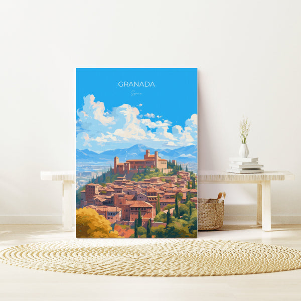 Granada Travel Poster, Travel Print of Granada , Spain Poster, GranadaGift, GranadaArt, Spain Art