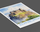 Edinburgh Travel Print, Travel Poster of Edinburgh, Scotland, Edinburgh Gift, Travel Watercolour Gift NQ Media Designs