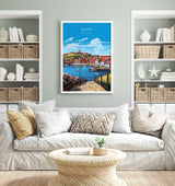 Whitby Travel Poster, Travel Print of Whitby, Yorkshire Gift, England, North Yorkshire Art, Whitby Gift, Wall Art Print NQ Media Designs