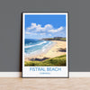 Fistral Beach Travel Poster, Travel Print of Cornwall, England, Cornwall Art, Fistral Beach Gift, Wall Art Print NQ Media Designs