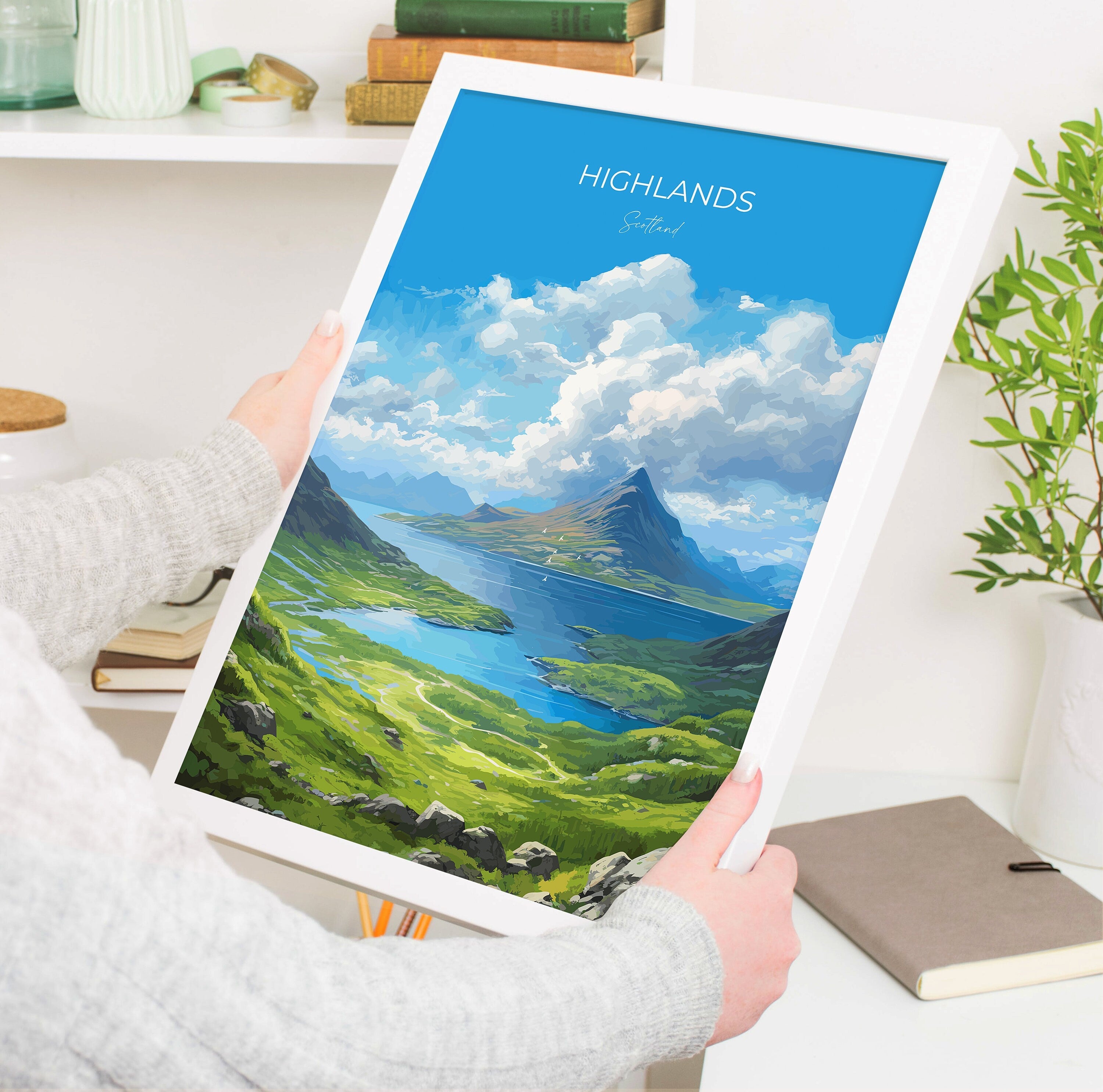 Highlands Print, Travel Poster of Highlands, Highlands Gift, Scotland, Highlands Art, Glencoe Gift, Wall Art Print NQ Media Designs