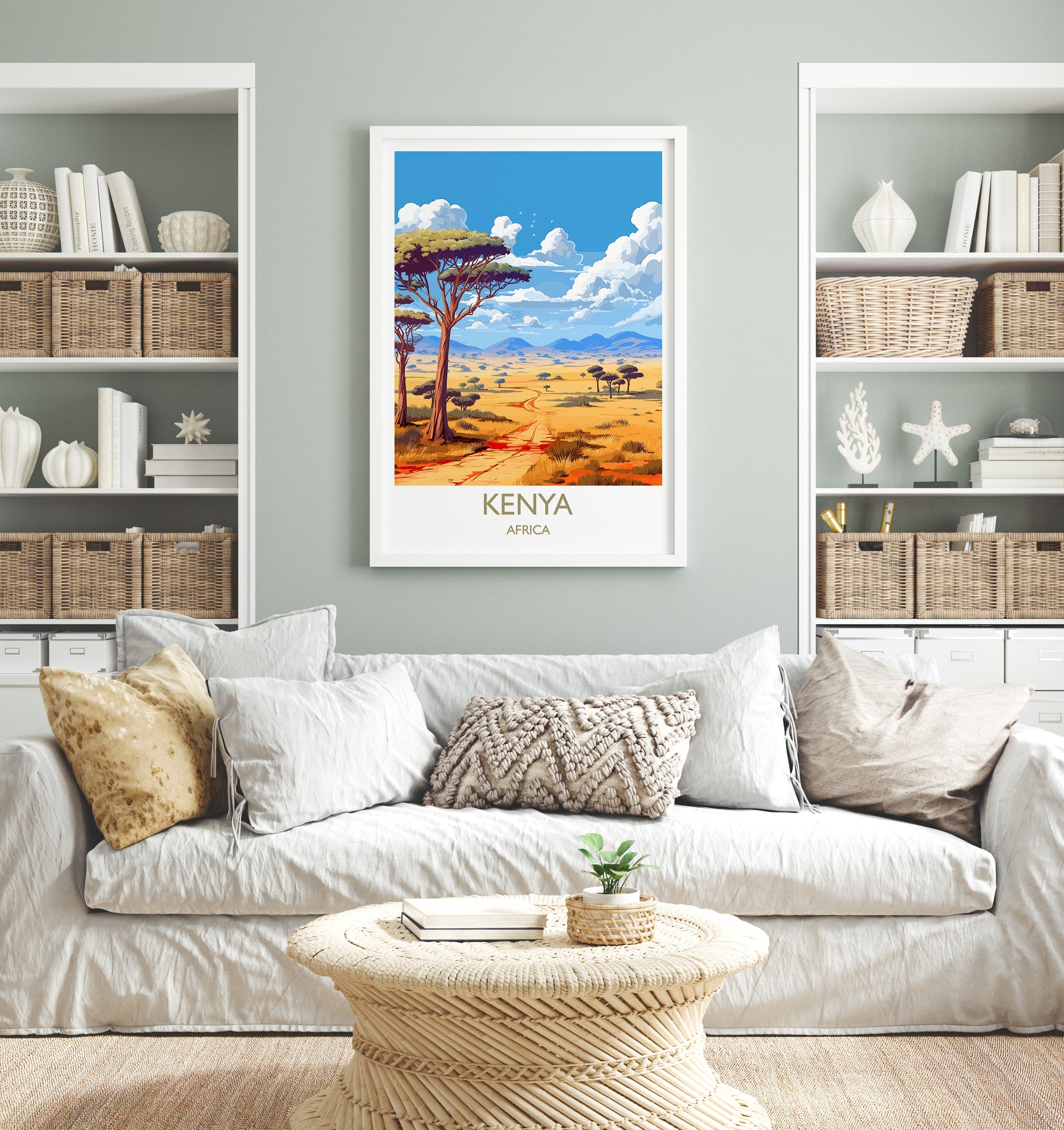 Kenya Travel Print, Travel Poster of Kenya, Kenya Gift, Africa, Africa Art Gift, Wall Art Print