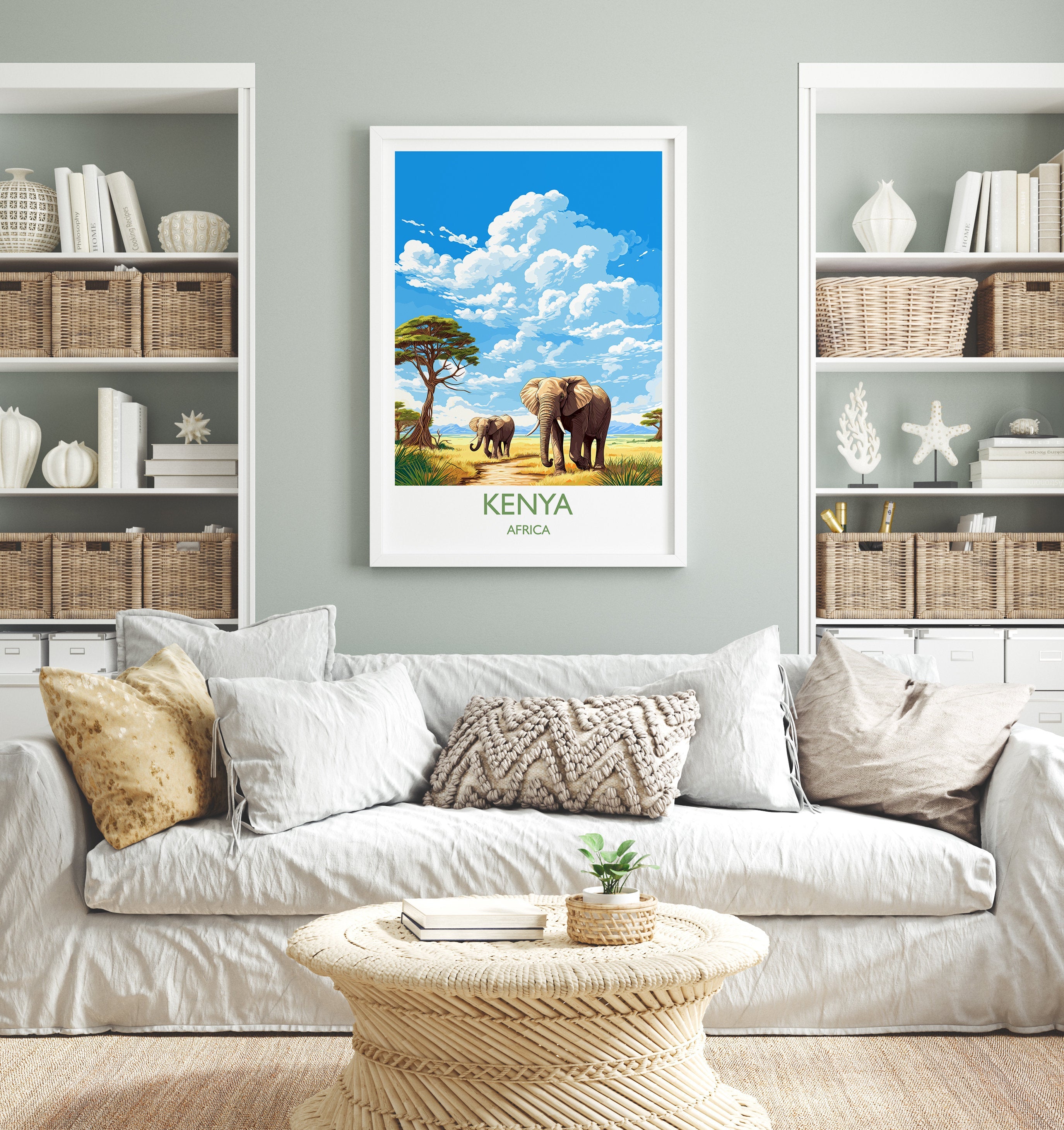 Kenya Travel Poster, Travel Print of Kenya, Kenya Gift, Africa, Africa Art Gift, Wall Art Print NQ Media Designs