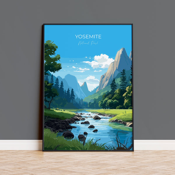 Yosemite Print, Travel Poster of Yosemite, National Park Art, Yosemite National Park Gift, Colorado, USA, Travel Gift