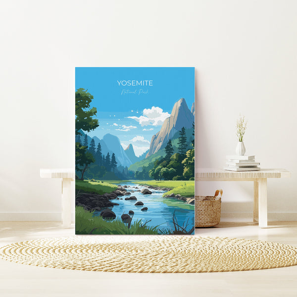 Yosemite Print, Travel Poster of Yosemite, National Park Art, Yosemite National Park Gift, Colorado, USA, Travel Gift