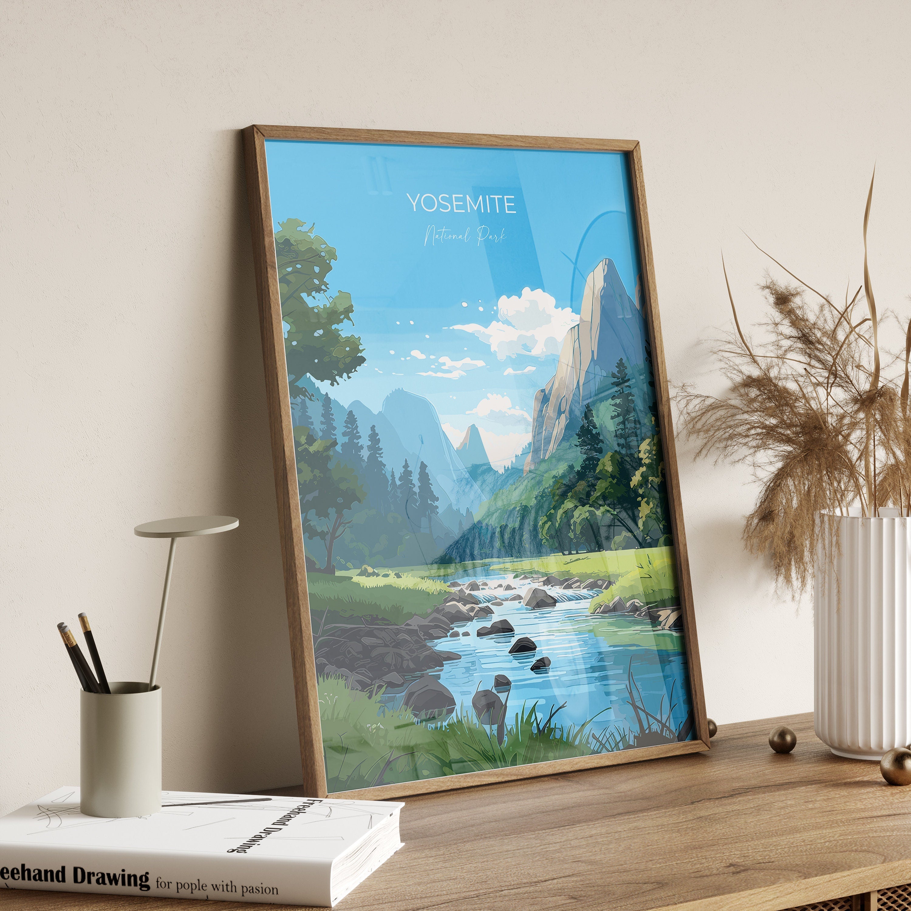 Yosemite Print, Travel Poster of Yosemite, National Park Art, Yosemite National Park Gift, Colorado, USA, Travel Gift NQ Media Designs