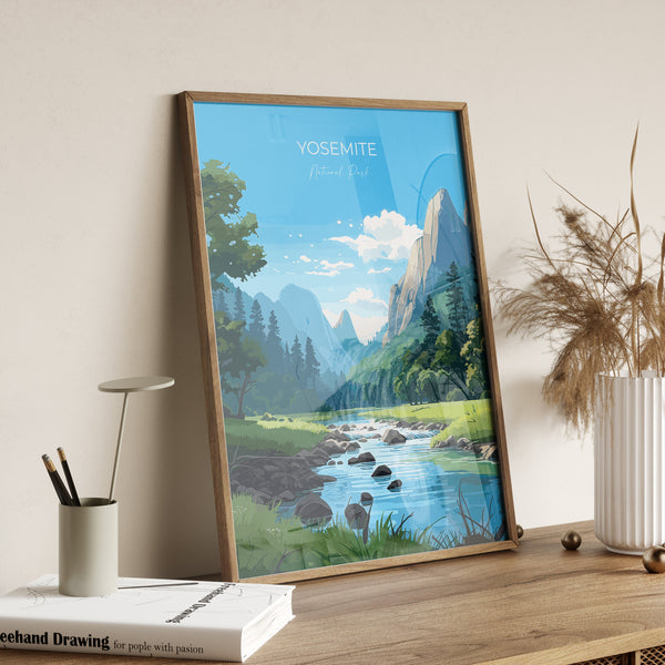 Yosemite Print, Travel Poster of Yosemite, National Park Art, Yosemite National Park Gift, Colorado, USA, Travel Gift