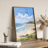 Fistral Beach Print, Travel Poster of Cornwall, England, Cornwall Art, Fistral Beach Gift, Wall Art Print NQ Media Designs