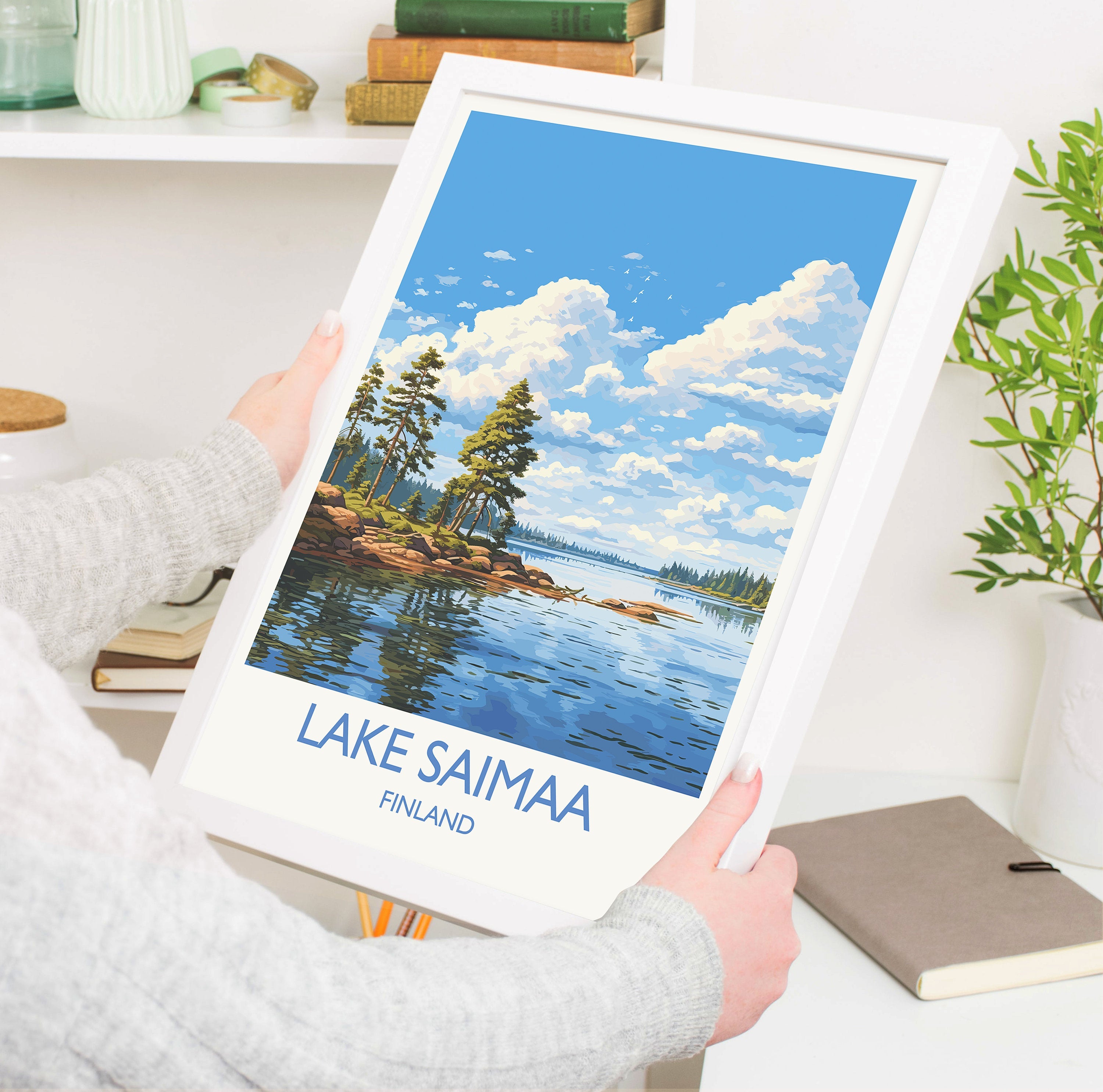 Lake Saimaa Travel Print, Lake Saimaa Travel Poster, Finland, Finland Art, Lake Saimaa Gift, Wall Art Print NQ Media Designs