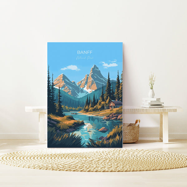 Banff Print, Travel Poster of Banff National Park, Banff National Park Gift, Canada Art, Canada Gift,