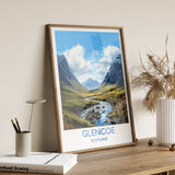 Glencoe Print, Travel Poster of Glencoe, Highlands Gift, Scotland, Highlands Art, Glencoe Gift, Wall Art Print NQ Media Designs