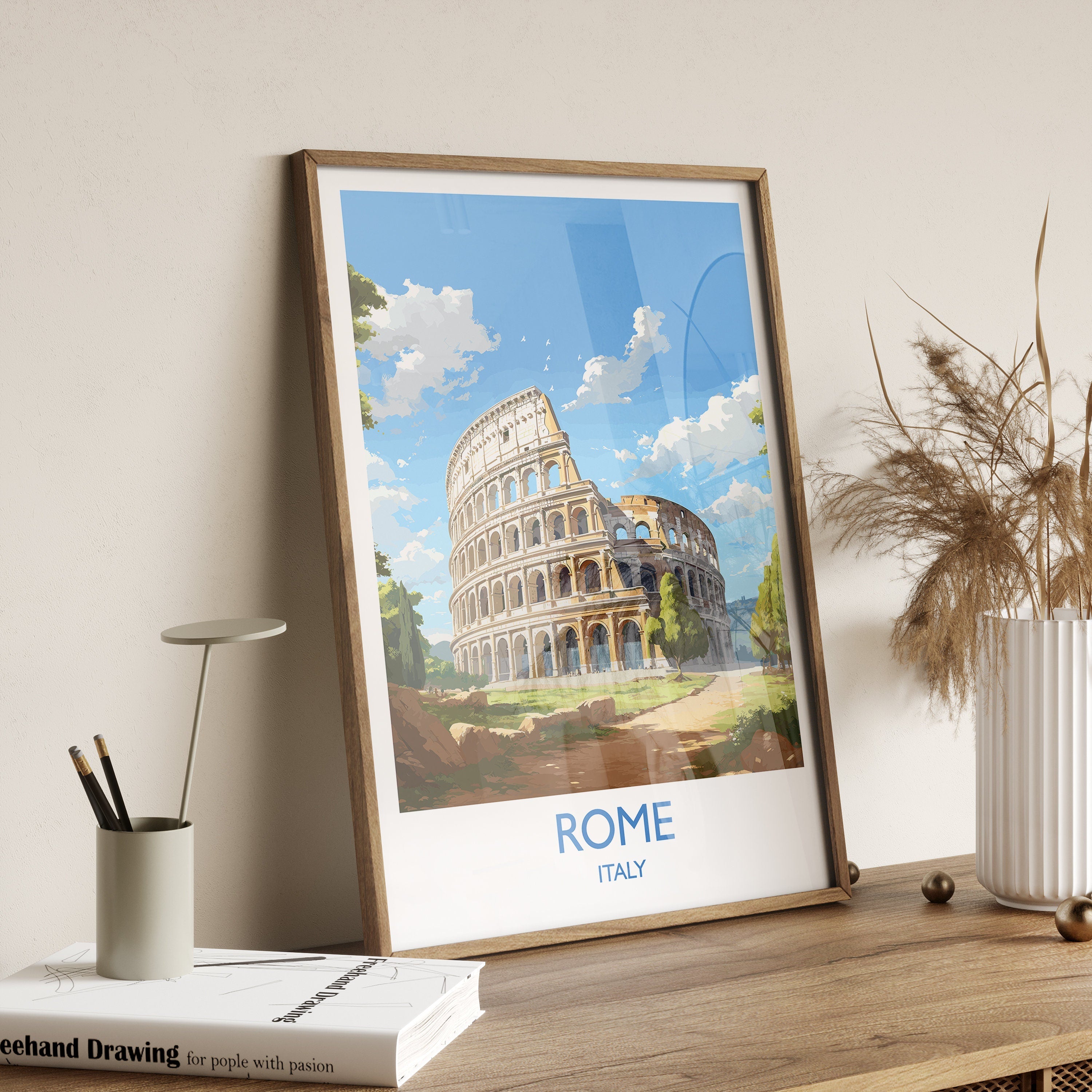 Rome Travel Print, Travel Poster of Rome, Italy Poster, Rome Gift, Rome Art, Italy Art NQ Media Designs