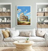 Rome Travel Poster, Travel Print of Rome, Italy Poster, Rome Gift, Colosseum Rome Art, Italy Art NQ Media Designs